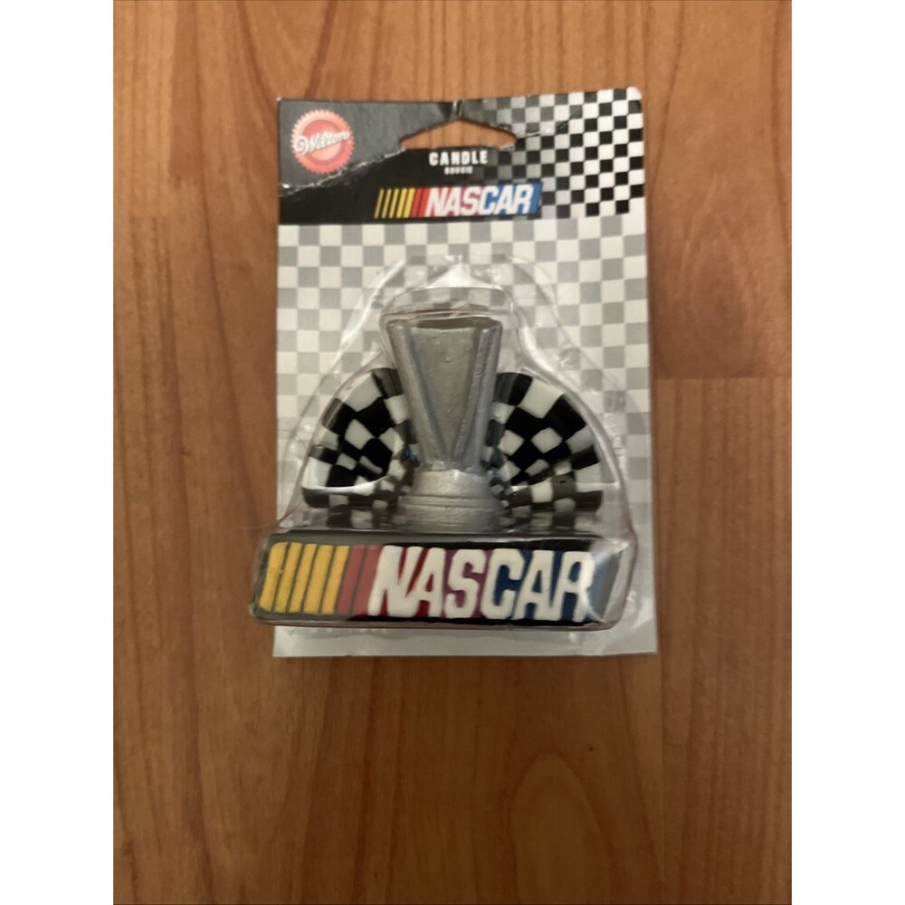 Vtg 2006 Wilton Nascar Checkered Flag Trophy Candle Bougie - Multicolor